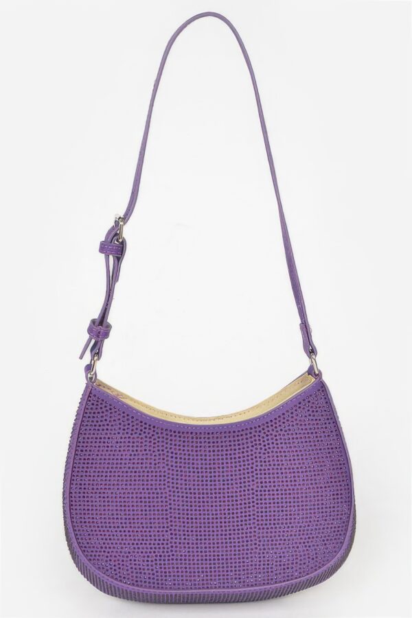 Hot-Fix Rhinestone Shoulder Bag – Structured Shine