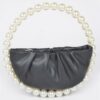 Vegan Metallic Top Handle Bag with Stone Accents