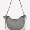 Vegan Denim Leather Chain Crossbody Bag – Compact