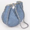 Vegan Denim Leather Chain Crossbody Bag – Compact