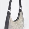 Rhinestone Fringe Hobo Bag with Hot-Fix Stones