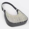 Rhinestone Fringe Hobo Bag with Hot-Fix Stones