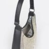 Rhinestone Fringe Hobo Bag with Hot-Fix Stones