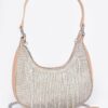 Rhinestone Fringe Hobo Bag with Hot-Fix Stones