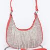 Rhinestone Fringe Hobo Bag with Hot-Fix Stones