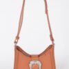 Vegan Metal Buckle Shoulder Bag – Structured Chic