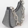 Hot Fix Stone Small Hobo Bag with Chain Strap – Denim