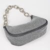 Hot Fix Stone Small Hobo Bag with Chain Strap – Denim