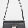 Faux Leather Shoulder Bag with Metal Buckle