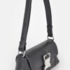 Faux Leather Shoulder Bag with Metal Buckle
