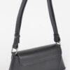 Faux Leather Shoulder Bag with Metal Buckle