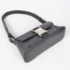 Faux Leather Shoulder Bag with Metal Buckle