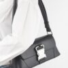 Faux Leather Shoulder Bag with Metal Buckle