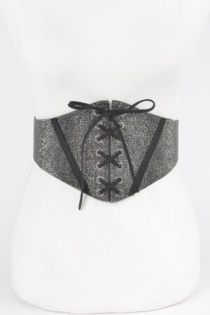 Rhinestone Corset-Style Elastic Waist Belt