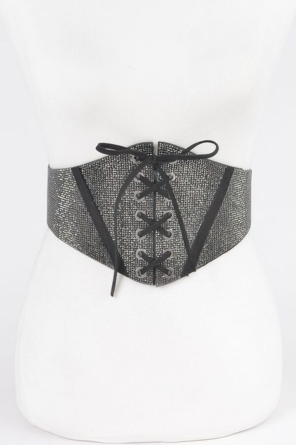 Rhinestone Corset-Style Elastic Waist Belt