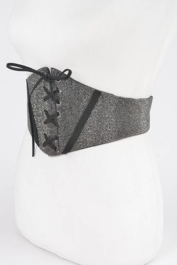 Rhinestone Corset-Style Elastic Waist Belt