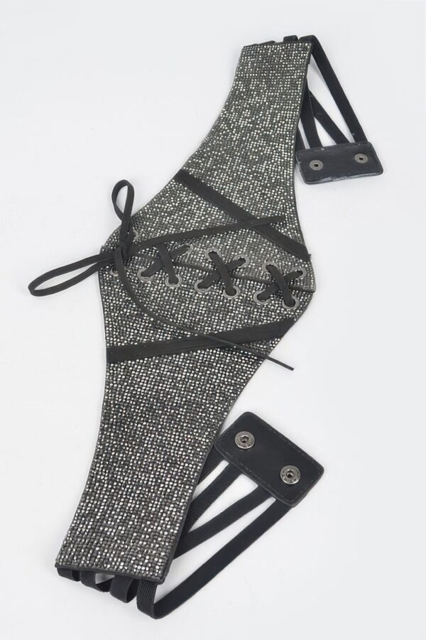Rhinestone Corset-Style Elastic Waist Belt