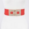 Rhinestone Buckle Elastic Mid-Width Belt