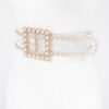 Clear PVC Belt with Pearl & Stone Buckle