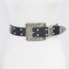 Rhinestone Buckle Metallic Belt – Slim Profile