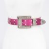 Rhinestone Buckle Metallic Belt – Slim Profile