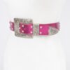 Rhinestone Buckle Metallic Belt – Slim Profile