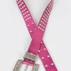 Rhinestone Buckle Metallic Belt – Slim Profile