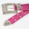 Rhinestone Buckle Metallic Belt – Slim Profile
