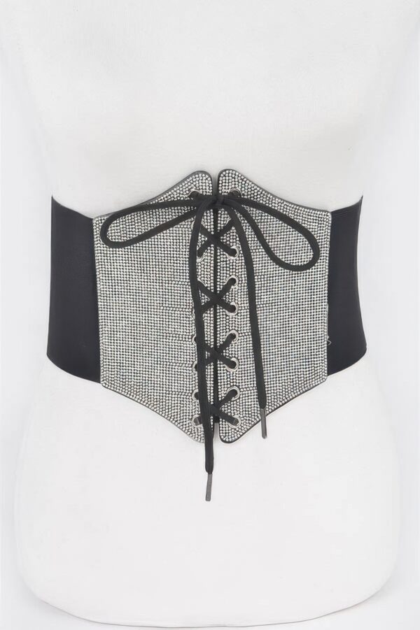 Plus Size Rhinestone Corset Elastic Belt – Wide Cinch