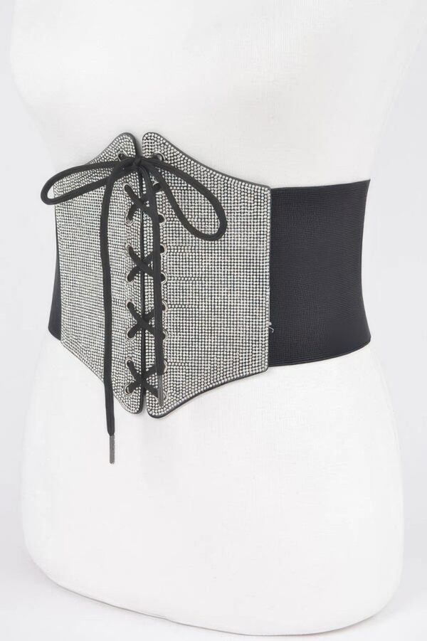 Plus Size Rhinestone Corset Elastic Belt – Wide Cinch