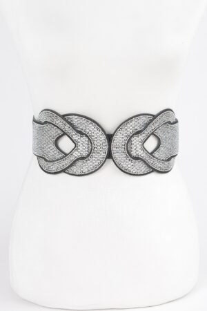 Plus Size Multi-Rhinestone Elastic Waist Belt