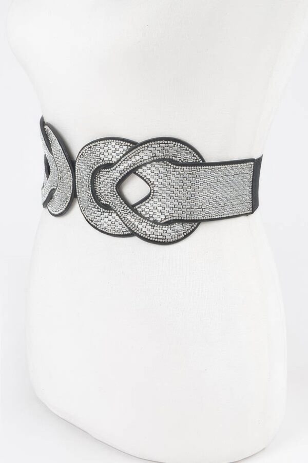 Plus Size Multi-Rhinestone Elastic Waist Belt
