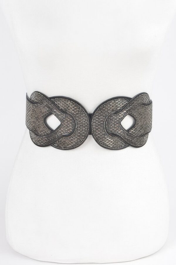 Plus Size Multi-Rhinestone Elastic Waist Belt