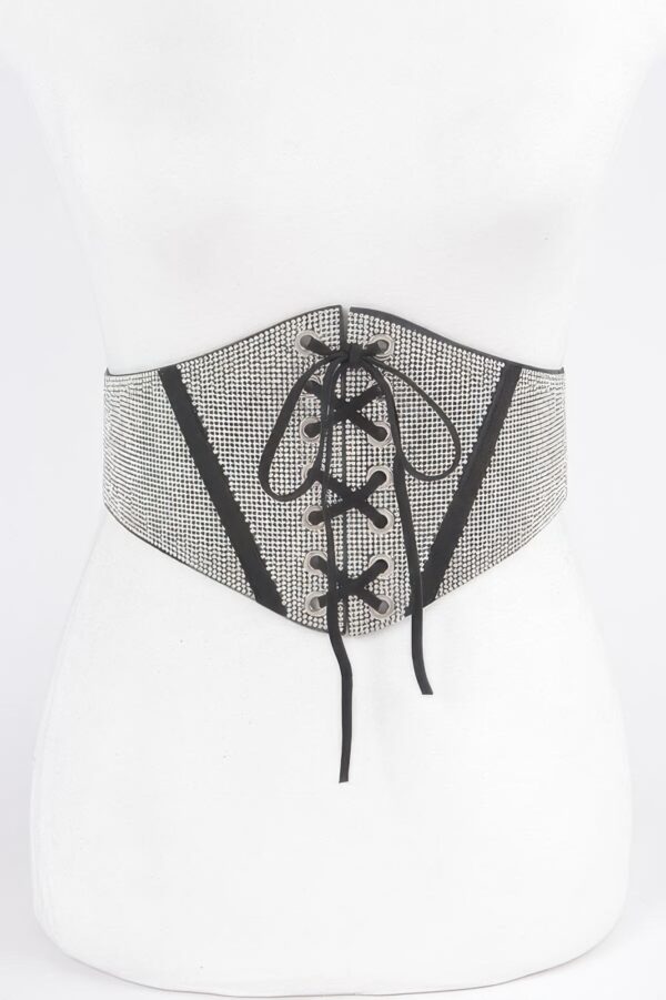 Plus Size Rhinestone Corset Elastic Waist Belt
