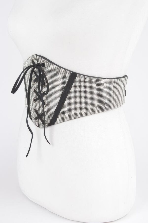 Plus Size Rhinestone Corset Elastic Waist Belt