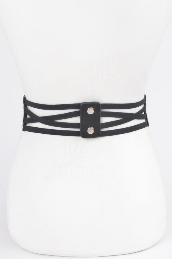 Plus Size Rhinestone Corset Elastic Waist Belt