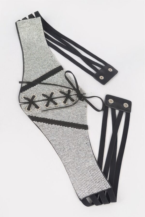 Plus Size Rhinestone Corset Elastic Waist Belt
