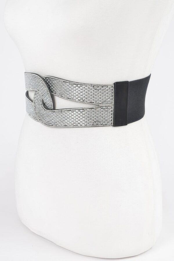 Plus-Size Rhinestone Elastic Belt – Mid-Width Sparkle