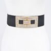 Plus-Size Elastic Belt with Rhinestone Buckle