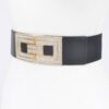 Plus-Size Elastic Belt with Rhinestone Buckle