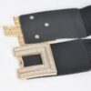 Plus-Size Elastic Belt with Rhinestone Buckle
