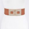Plus-Size Elastic Belt with Rhinestone Buckle