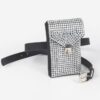 Shiny Acrylic Stone Plus-Size Belt Bag with Chain