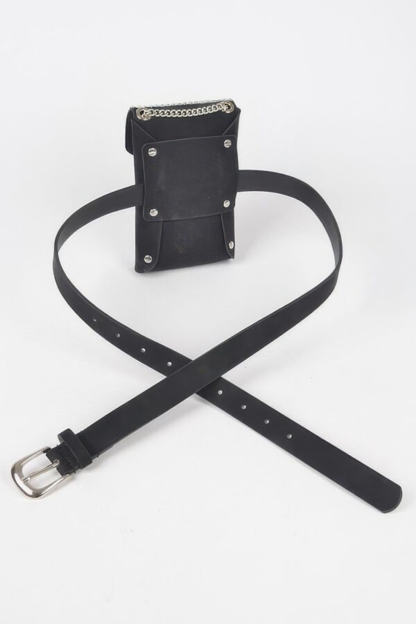 Shiny Acrylic Stone Plus-Size Belt Bag with Chain
