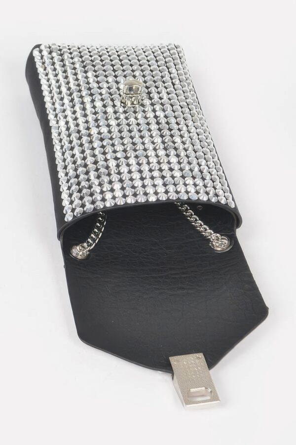 Shiny Acrylic Stone Plus-Size Belt Bag with Chain