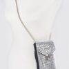Shiny Acrylic Stone Plus-Size Belt Bag with Chain