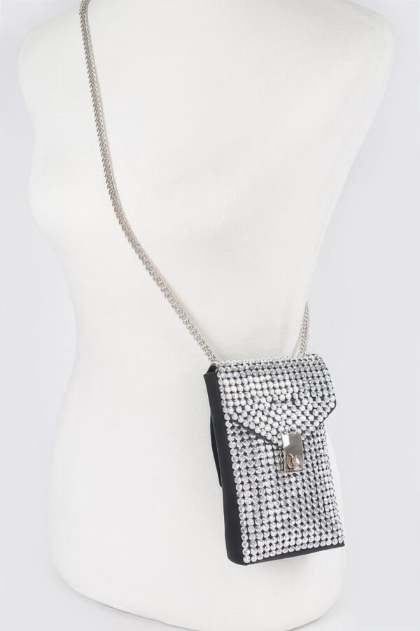 Shiny Acrylic Stone Plus-Size Belt Bag with Chain