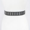 Plus Size Metallic Belt with Rhinestone Buckle
