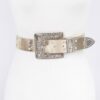 Plus Size Metallic Belt with Rhinestone Buckle