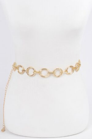 Round Chain Plus Size Metal Belt – Polished Finish